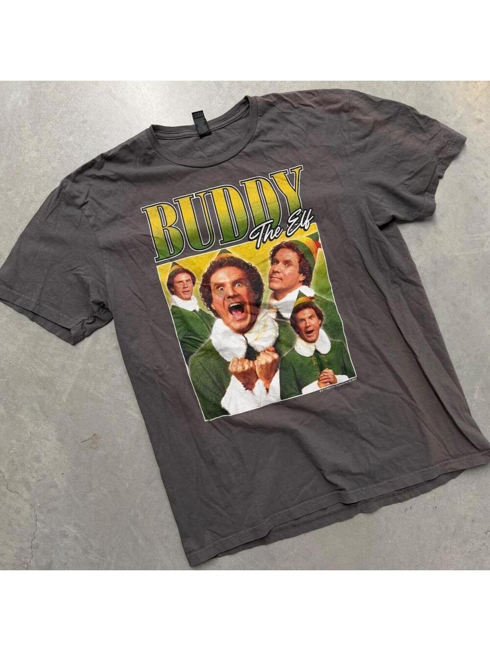 Sick Buddy The Elf Christmas Graphic Gray Tee Sized Large